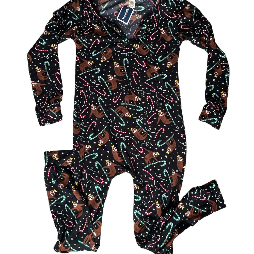 Christmas Onsie Sloth & Candy Canes Sz L
